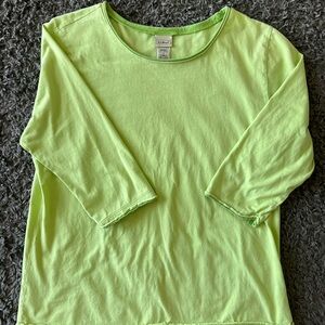 Vintage L.L. Bean Green 3/4 Sleeve Tee